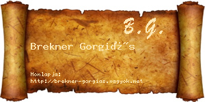Brekner Gorgiás névjegykártya